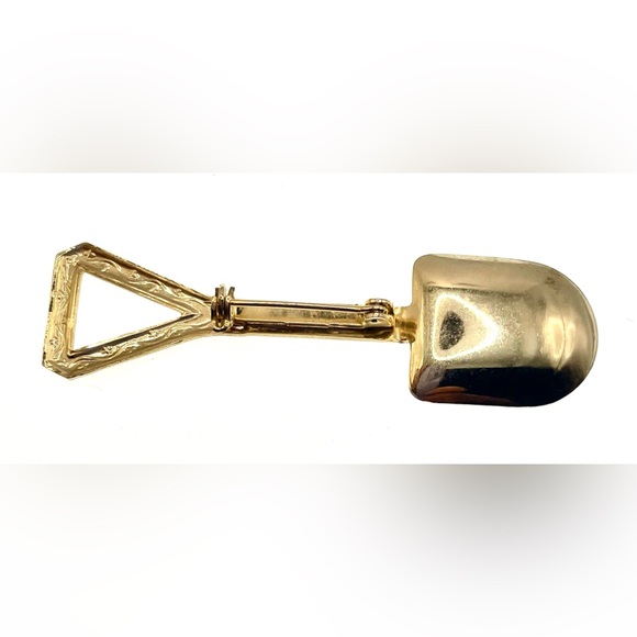 Vintage Gold Tone Shovel Gardening Brooch Pin - Picture 5 of 5